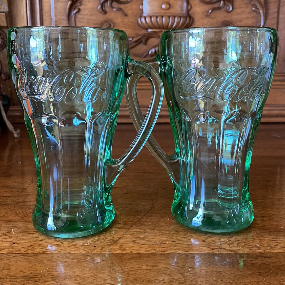 Coca~Cola Libby Green Glass Mug - Picture 3 of 7